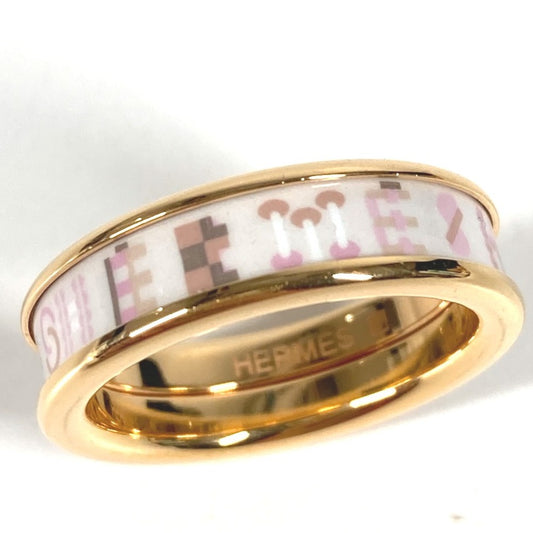 HERMES Ring "Hermès Bricol" PM Accessory Ring Metal Unisex Aurora Pink x White