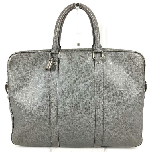 LOUIS VUITTON M30640 Taiga Porte-Document Voyage PDV Tote Bag, Business Bag, Taiga Leather, Unisex, Glacier Gray
