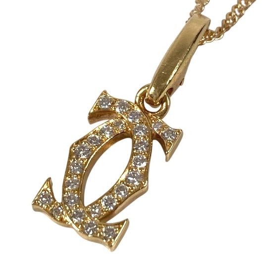 CARTIER Diamond Charm in 18K Gold with 2C Logo, Au750, Unisex, for Necklaces, Pendants, and More.
