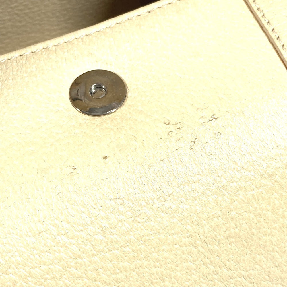 BVLGARI ビーゼロワン B-ZERO1 ロゴ カバン フラップ ドラム型 どらむ型 ショルダーバッグ レザー ユニセックス ホワイト