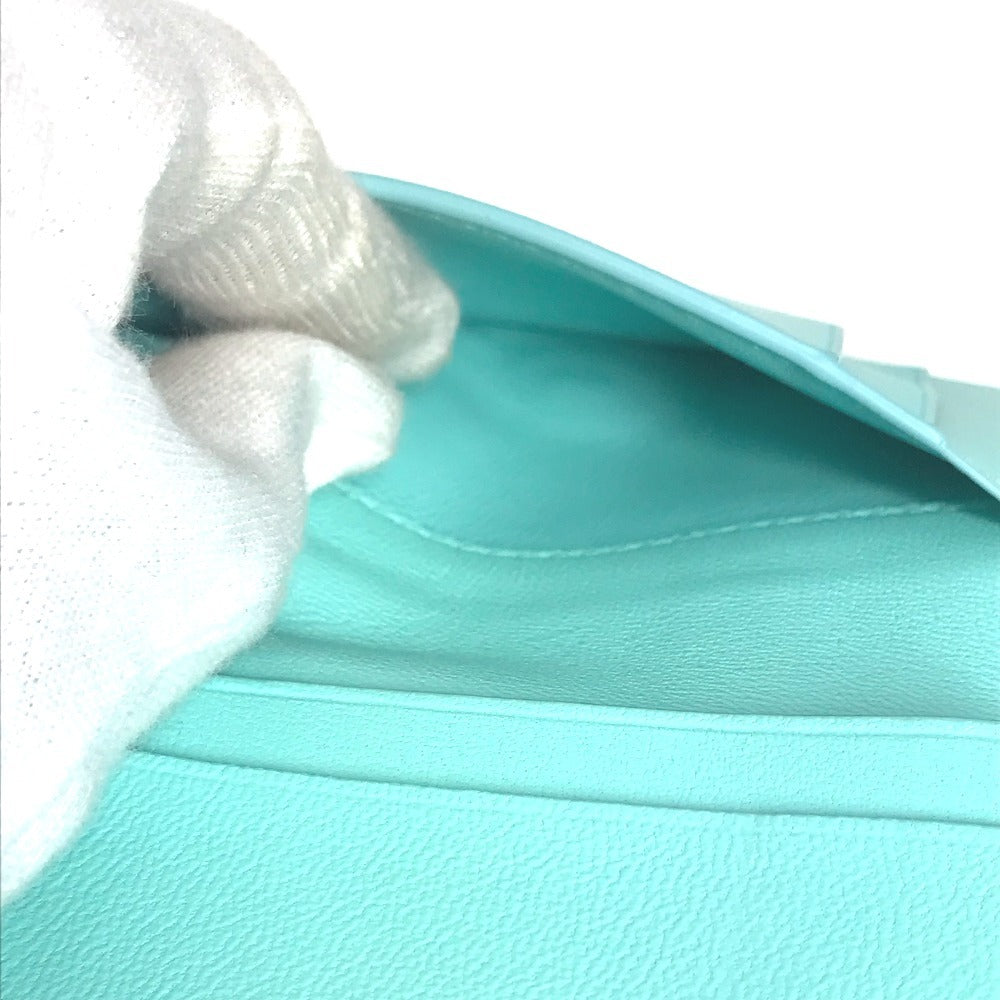 TIFFANY&Co. カラーブロック 名刺入れ パスケース 2つ折り カードケース レザー ユニセックス ブルー