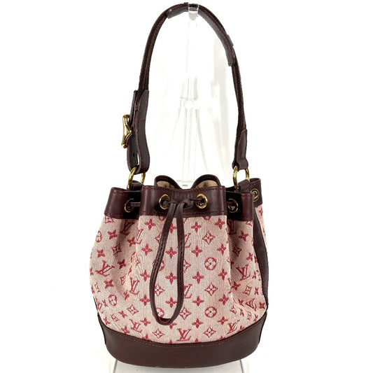 LOUIS VUITTON M92686 Monogram Mini Noelie Handbag/Drawstring Bag/Shoulder Bag in Monogram Mini Canvas, Women's, Cerise, Red