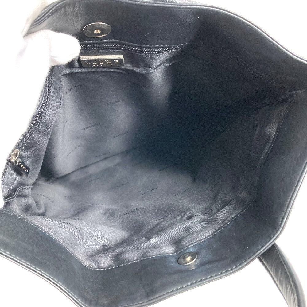 LOEWE ロゴ 縦型トート トートバック カバン ハンドバッグ レザー ユニセックス ブラック