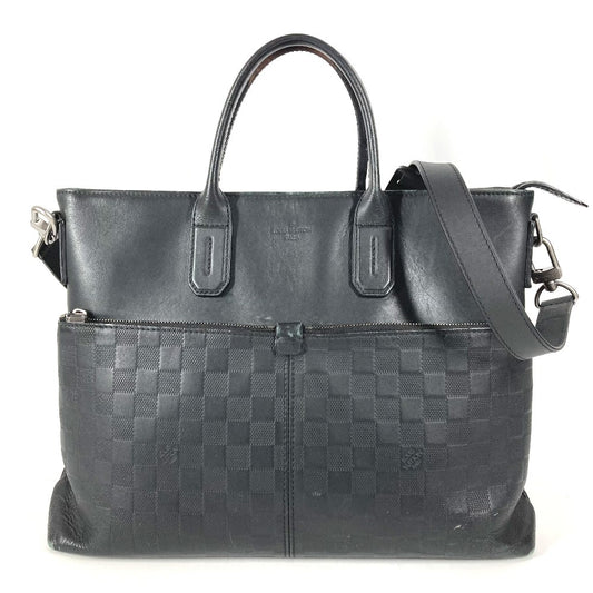LOUIS VUITTON N41565 Damier Infini 7DW Briefcase, Seven Days a Week, Tote Bag, Handbag, Shoulder Bag, Business Bag, Damier Infini Leather, Unisex, Onyx, Black