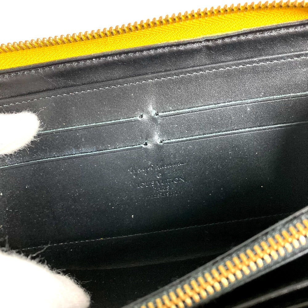 LOUIS VUITTON M91571 Dot Infinity Yayoi Kusama Polka Dot Zippy Wallet, Long Wallet with Round Zipper, Patent Leather, Women's, Yellow