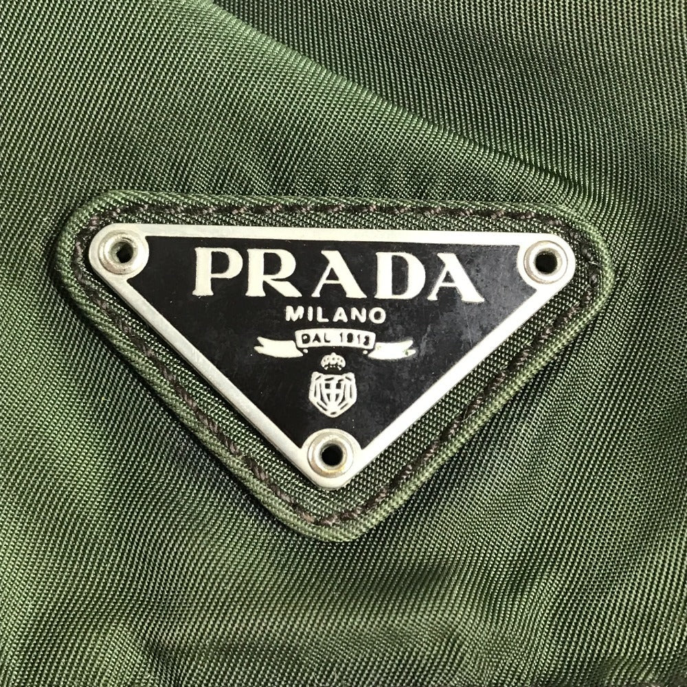 PRADA トライアングルロゴ 三角ロゴ プレート バックパック カバン リュックサック ナイロン ユニセックス カーキ