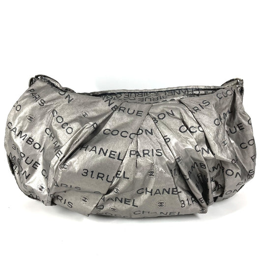 CHANEL アンリミテッド ロゴ 斜め掛け カバン ポシェット ショルダーバッグ ナイロンキャンバス レディース シルバー