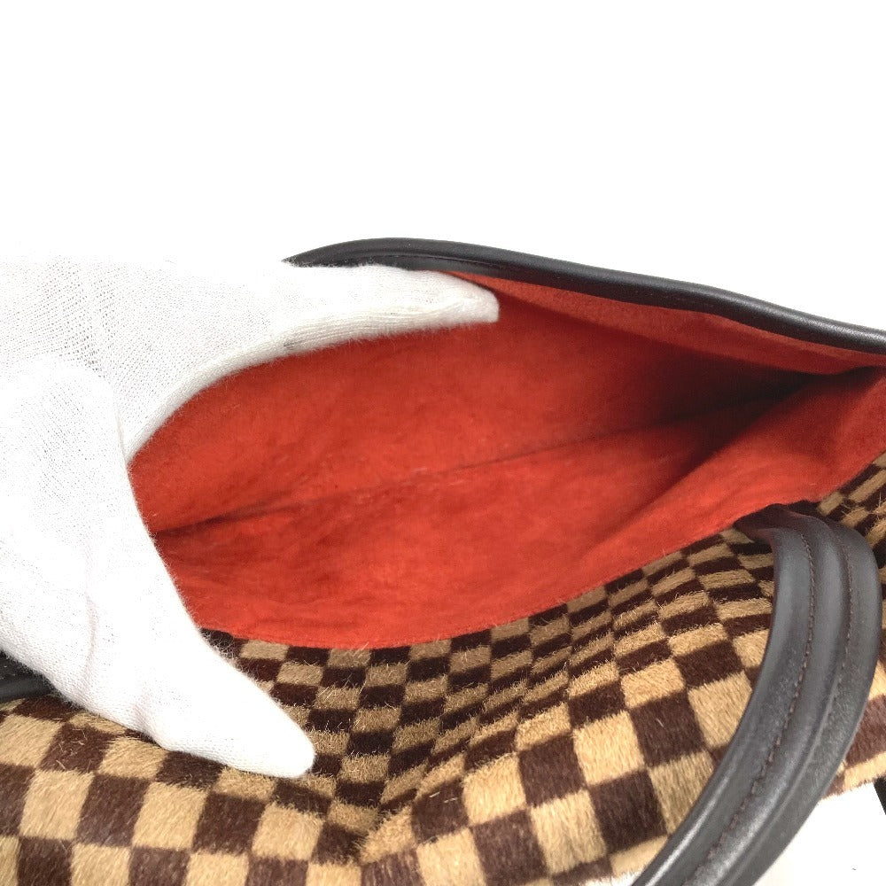 LOUIS VUITTON M92131 ダミエソバージュ ライオン カバン フラップ トートバッグ ハンドバッグ ハラコ レディース ブラウン