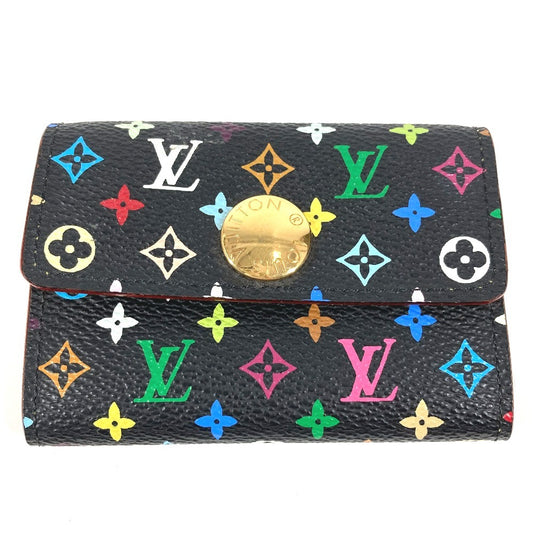LOUIS VUITTON M60007 Monogram Multicolore Porte Monnaie Cozy Wallet with Flap Coin Purse, Monogram Multicolore Canvas, Women's, Noir, Black