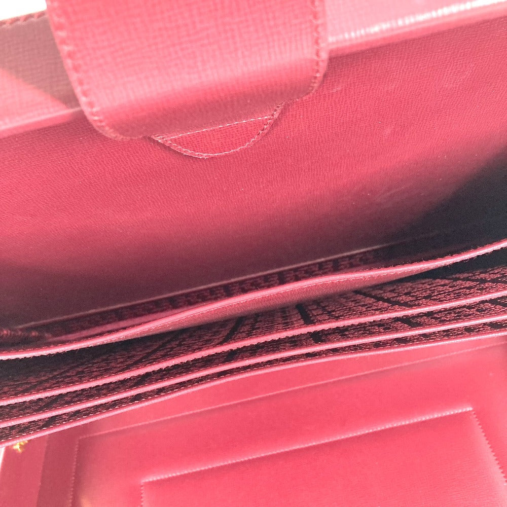 CARTIER マストライン ロゴ トランク ビジネスバッグ BOX ボックス ハンドバッグ レザー ユニセックス ワインレッド