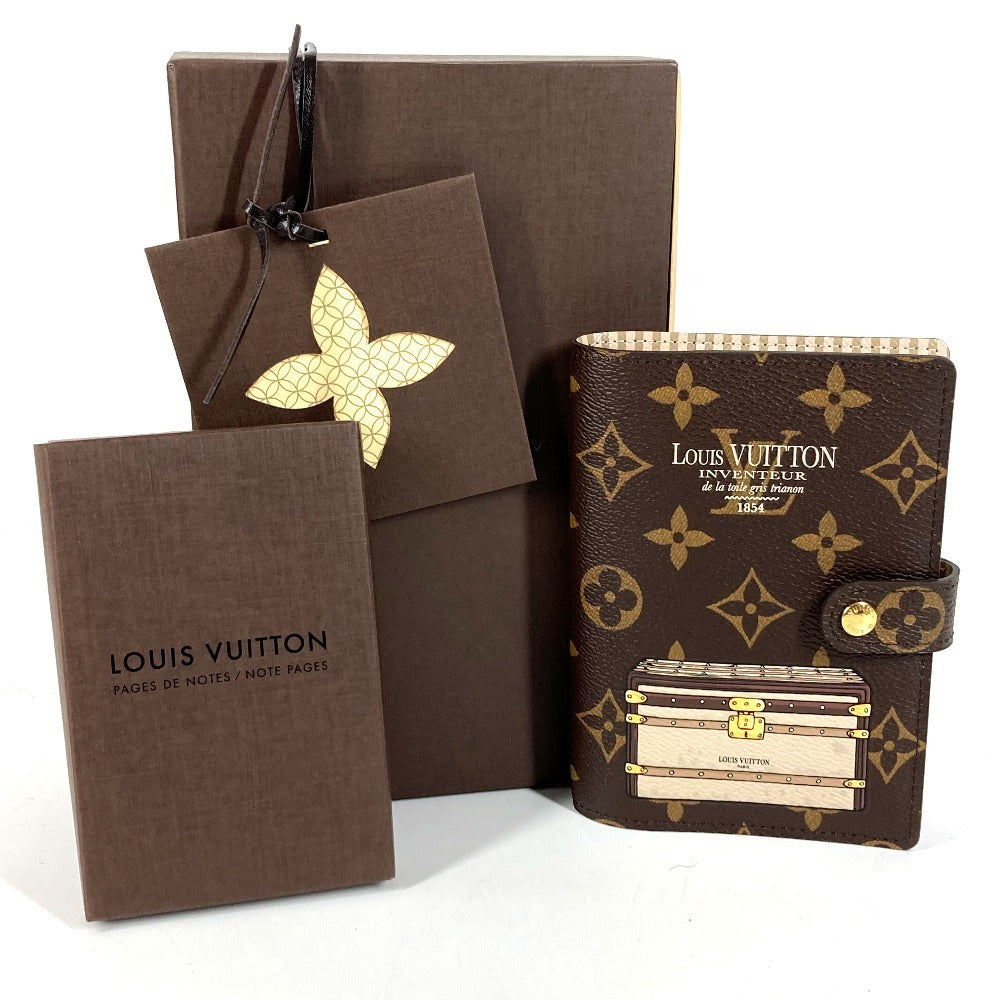 LOUIS VUITTON R20028 モノグラムトランク&ロック アジェンダPM システム手帳 ステーショナリー 手帳カバー モノグラムキャンバス ユニセックス ブラウン