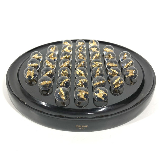 CELINE トリオンフ ロゴ ボールソリティア マーブルトレイ トレー インテリア ゲーム オブジェ レジン ユニセックス ブラック