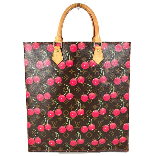 LOUIS VUITTON M95010 Monogram Cerises Takashi Murakami Sac Plat Sacplat Bag Tote Bag Vertical Tote Shoulder Bag Monogram Cerises Canvas Unisex Red