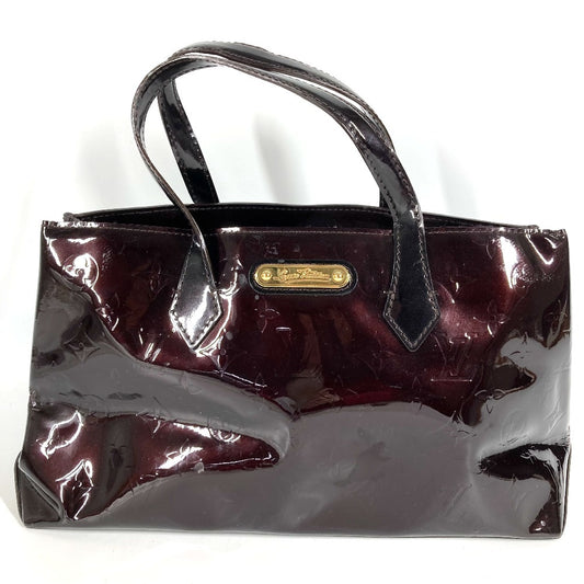 LOUIS VUITTON M93641 Monogram Vernis Wilshire PM Tote Bag, Monogram Vernis Canvas, Women's, Amaranth Purple