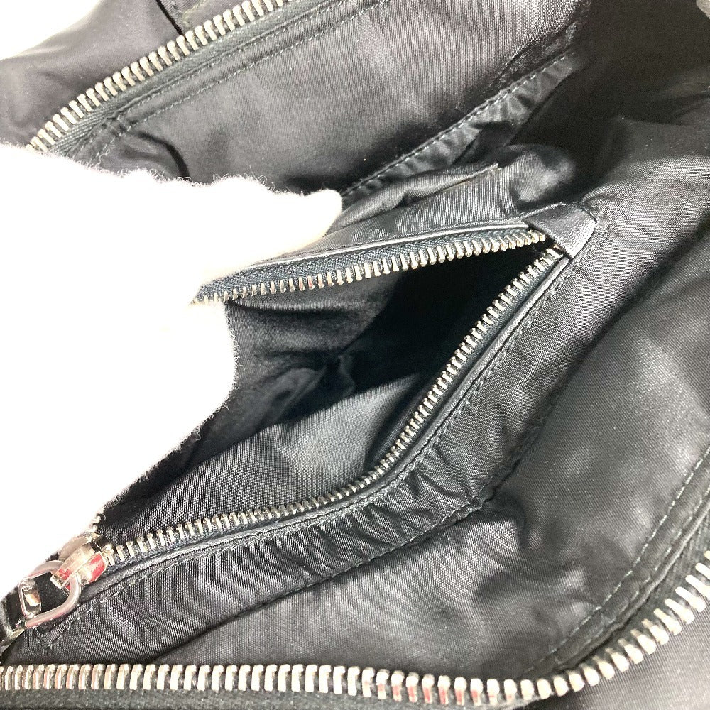 PRADA ロゴ 豹 ヒョウ柄 レオパード カバン 肩掛け トートバッグ ショルダーバッグ ナイロン ユニセックス ブラック