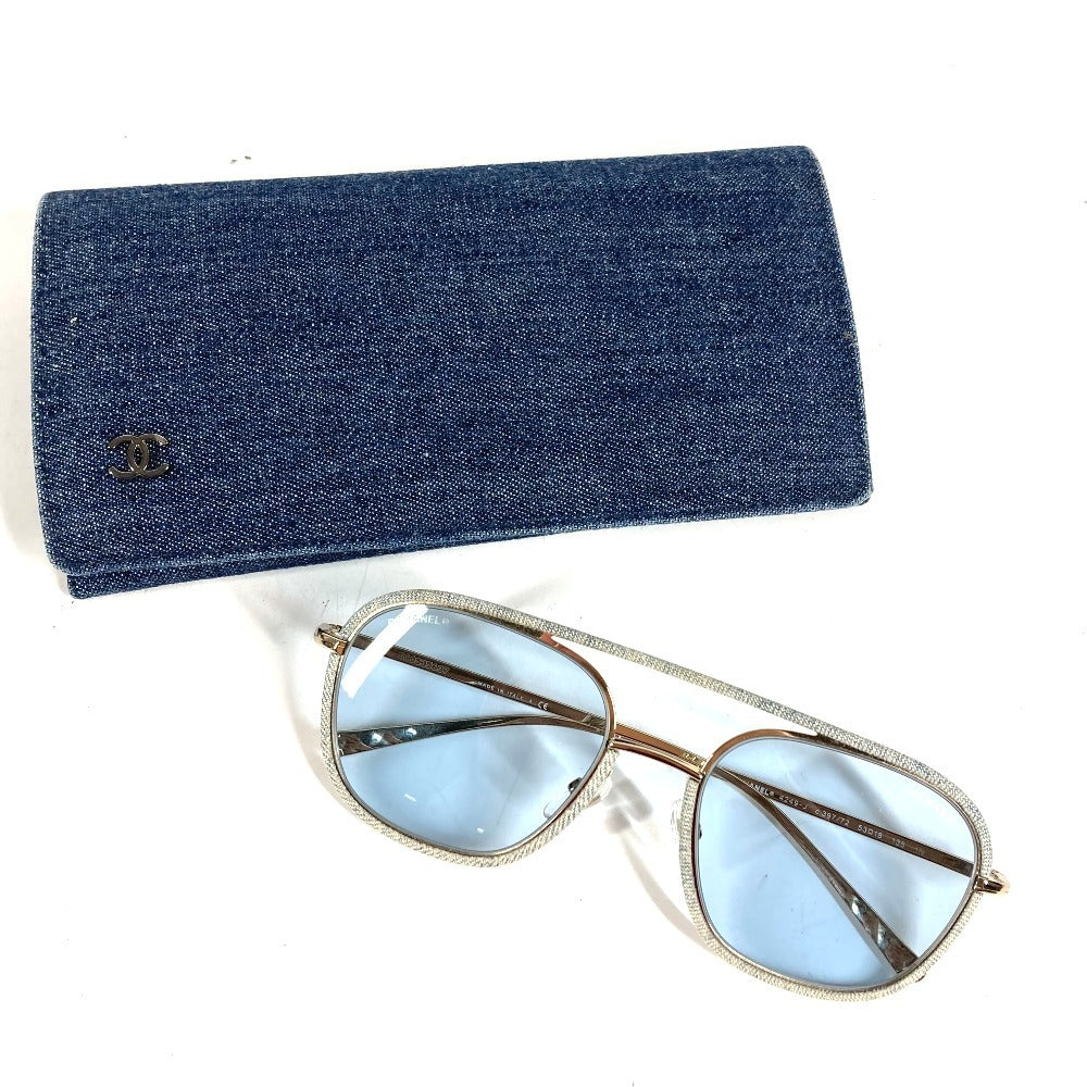 CHANEL 4249-J Denim CC Coco Mark Logo Glasses Eyewear Sunglasses Denim Unisex Blue