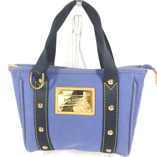 LOUIS VUITTON M40090 Antigua Cabas PM PM Bag Tote Bag Handbag Canvas Unisex Blue
