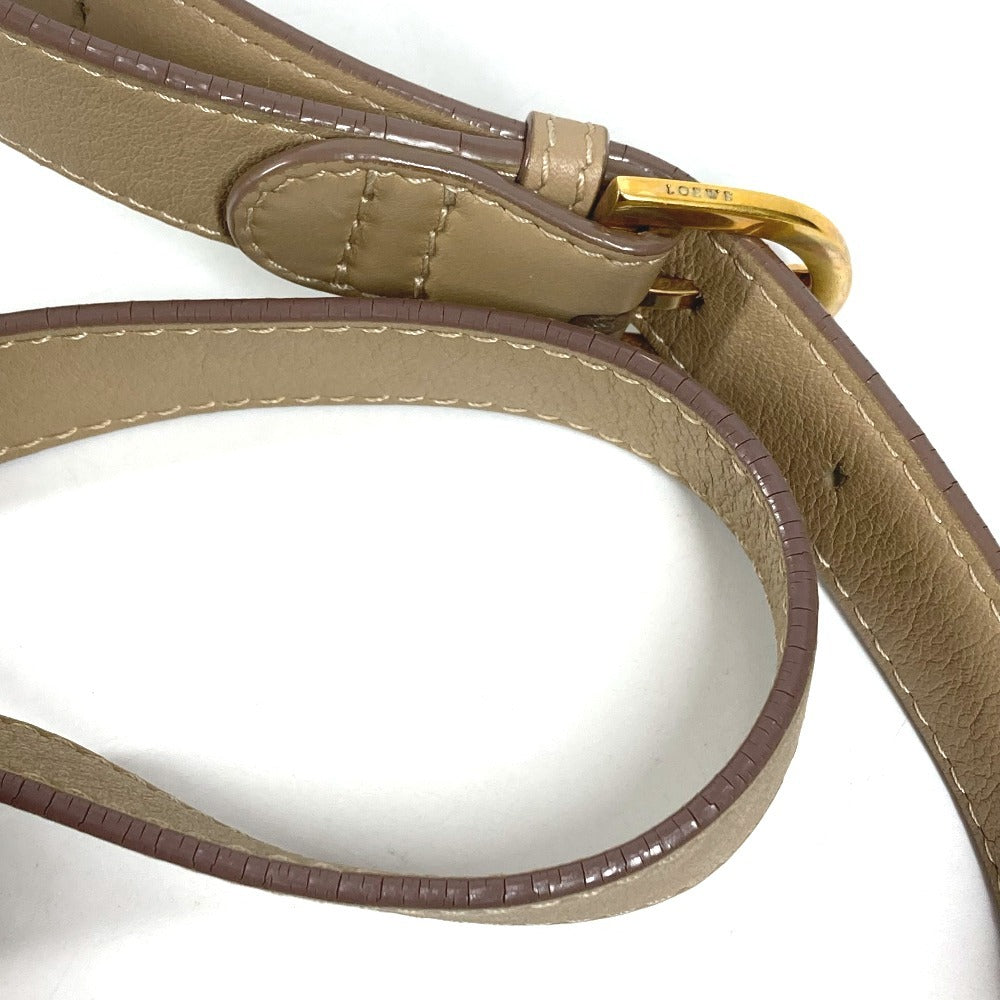 LOEWE 160周年記念 ロゴ 斜め掛け カバン ポシェット 総柄 ショルダーバッグ レザー/キャンバス ユニセックス ベージュ系