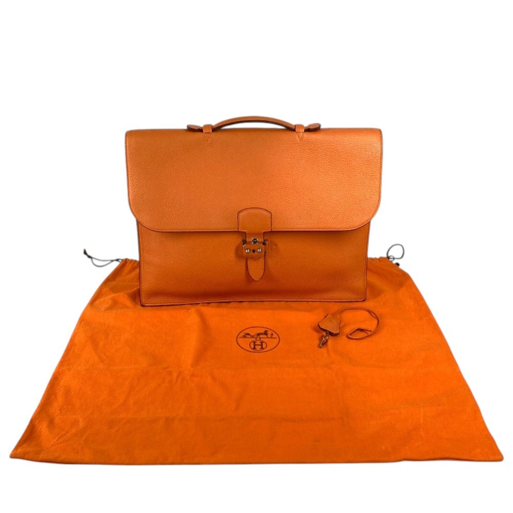 HERMES ブリーフケース 書類カバン サックアデペッシュ41 サックアデペッシュ 41 トートバッグ ハンドバッグ ビジネスバッグ トリヨンクレマンス ユニセックス オレンジ