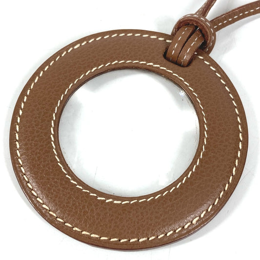 HERMES ルーペ ネックレス アクセサリー 紐 ネックレス レザー ユニセックス ブラウン