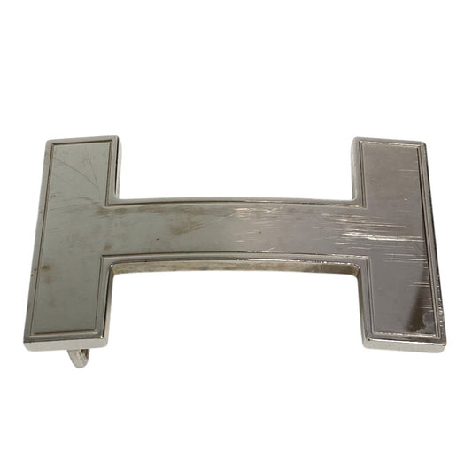 HERMES Hベルト ロゴ バックルのみ バックル ベルト バックル メタル ユニセックス シルバー