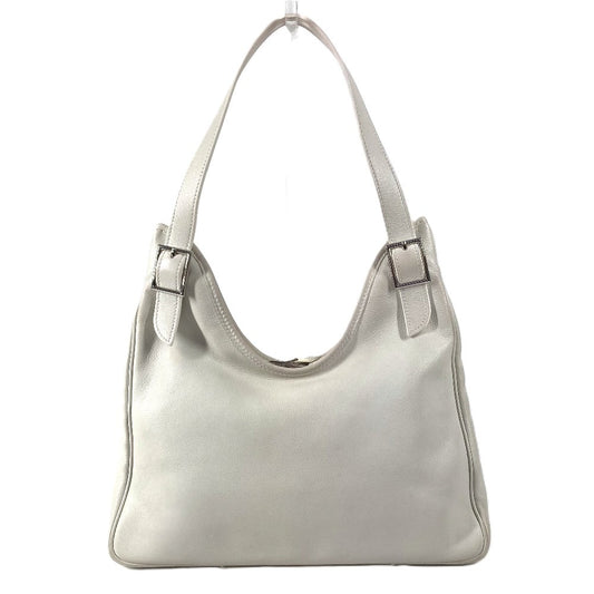 HERMES ロングストラップ付き マサイPM マサイ PM 肩掛け カバン ショルダーバッグ レザー ユニセックス ホワイト