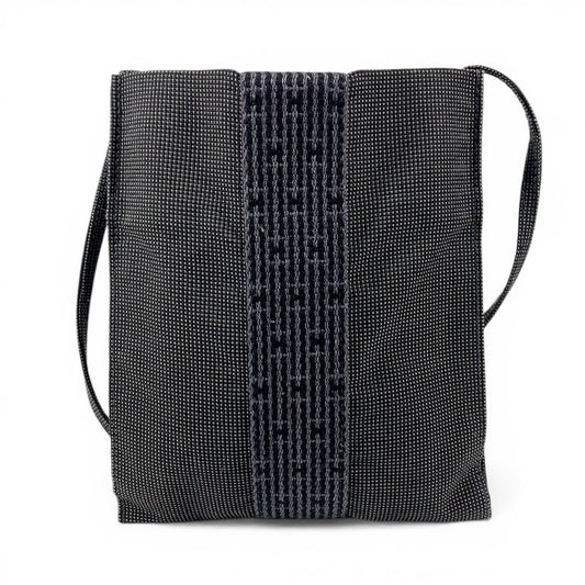 HERMES エールライン ポシェット カバン バッグ 斜め掛け ポシェット ショルダーバッグ キャンバス ユニセックス グレー