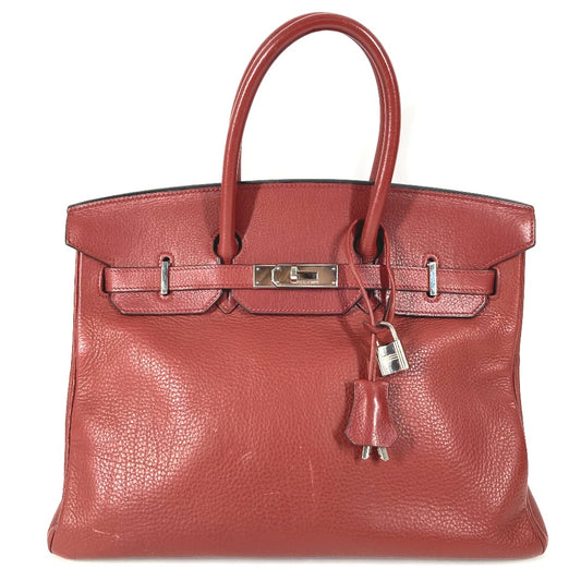 HERMES Birkin 35 Birkin 35 Bag Tote Bag Handbag Ardennes Unisex Rouge H Presumed Wine Red