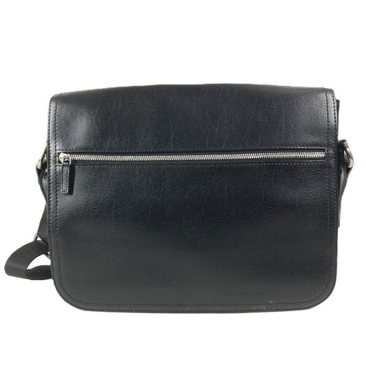 Salvatore Ferragamo メッセンジャーバッグ ロゴ 斜め掛け カバン フラップ ショルダーバッグ レザー ユニセックス ブラック