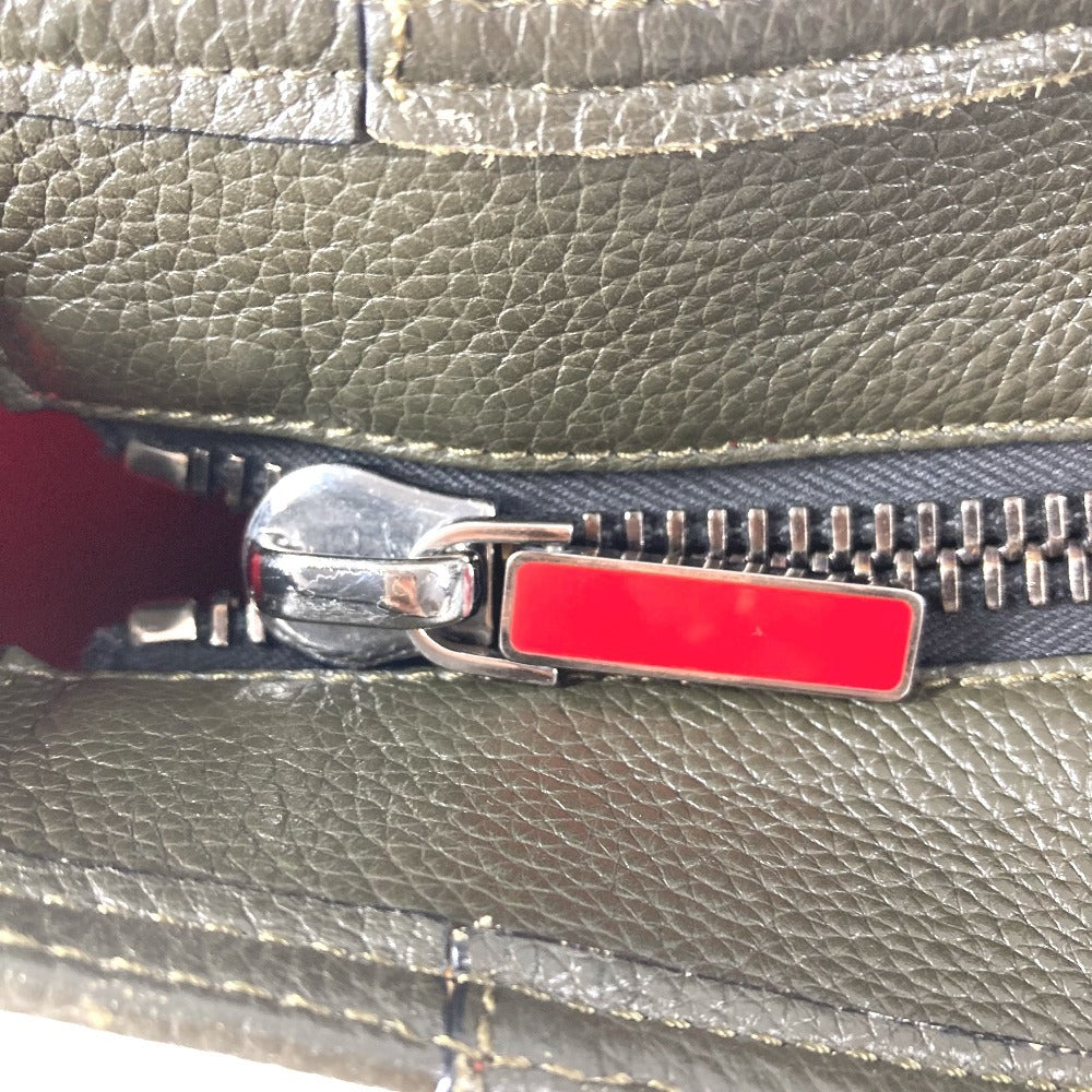 Christian Louboutin ロゴ カバイカー カバン トートバッグ ショルダーバッグ レザー ユニセックス カーキ