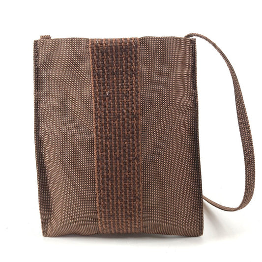 HERMES エールライン ポシェット カバン バッグ 斜め掛け ポシェット ショルダーバッグ キャンバス ユニセックス ブラウン