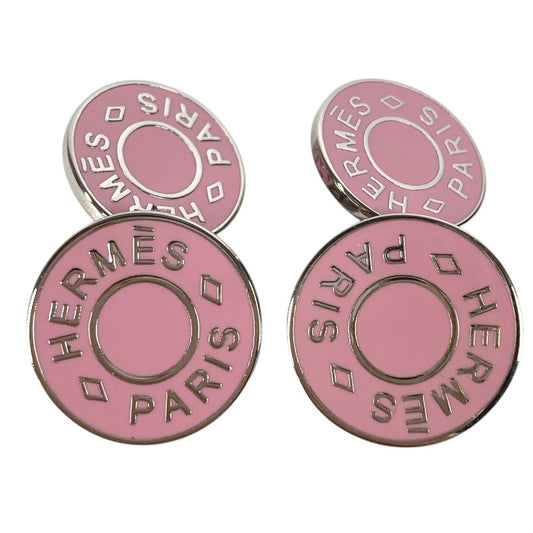 HERMES セリエ ロゴ カフス アクセサリー カフリンクス ボタン カフス メタル ユニセックス シルバー