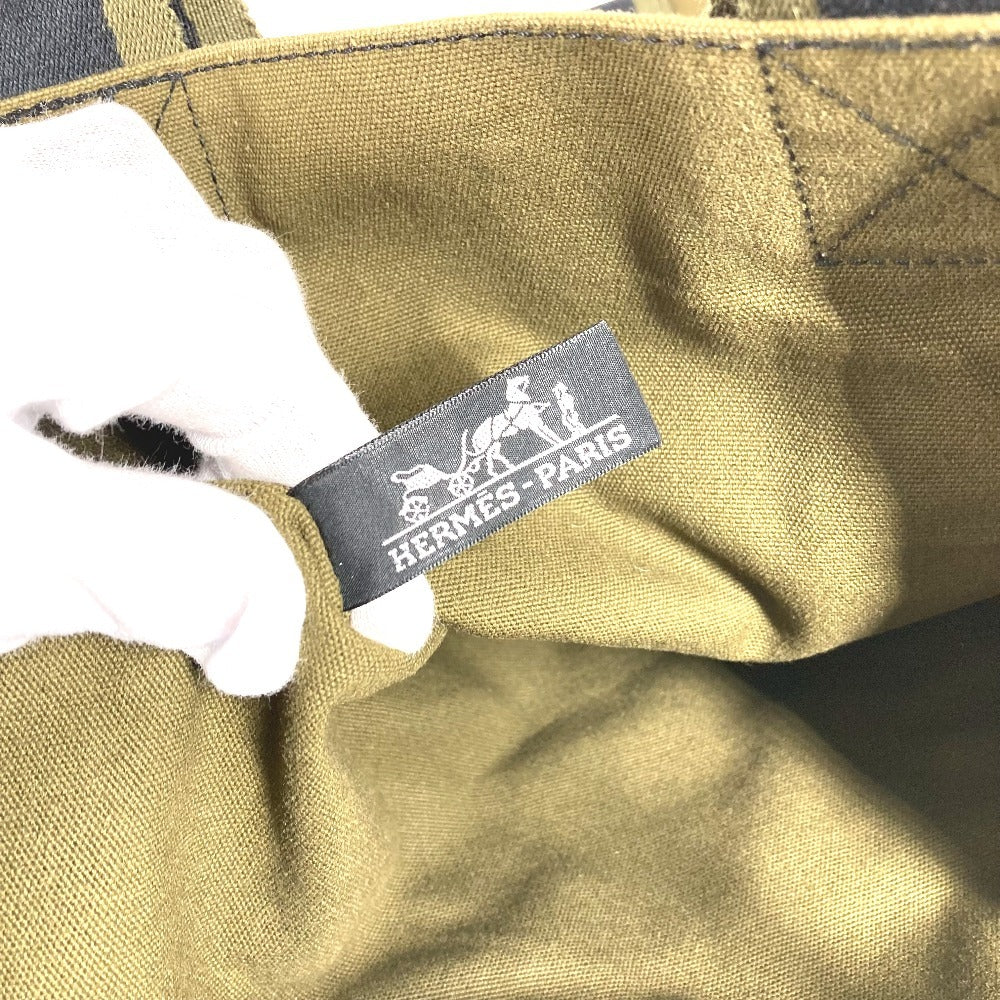 HERMES フールトゥカバス フールトゥ カバス カバン トートバッグ 縦型 ハンドバッグ コットン ユニセックス カーキ