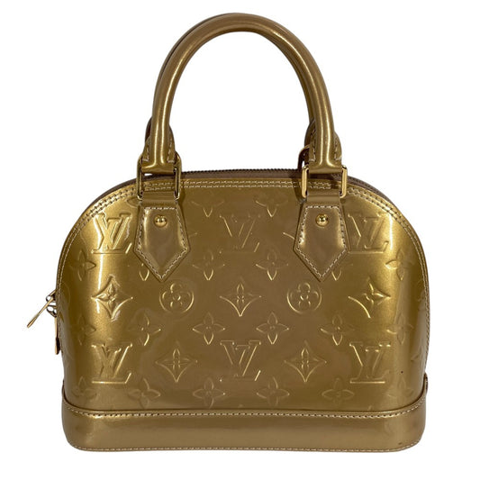 LOUIS VUITTON M91752 モノグラムヴェルニ アルマBB アルマ BB カバン トートバッグ ハンドバッグ モノグラムヴェルニ ユニセックス ベージュプードル ゴールド