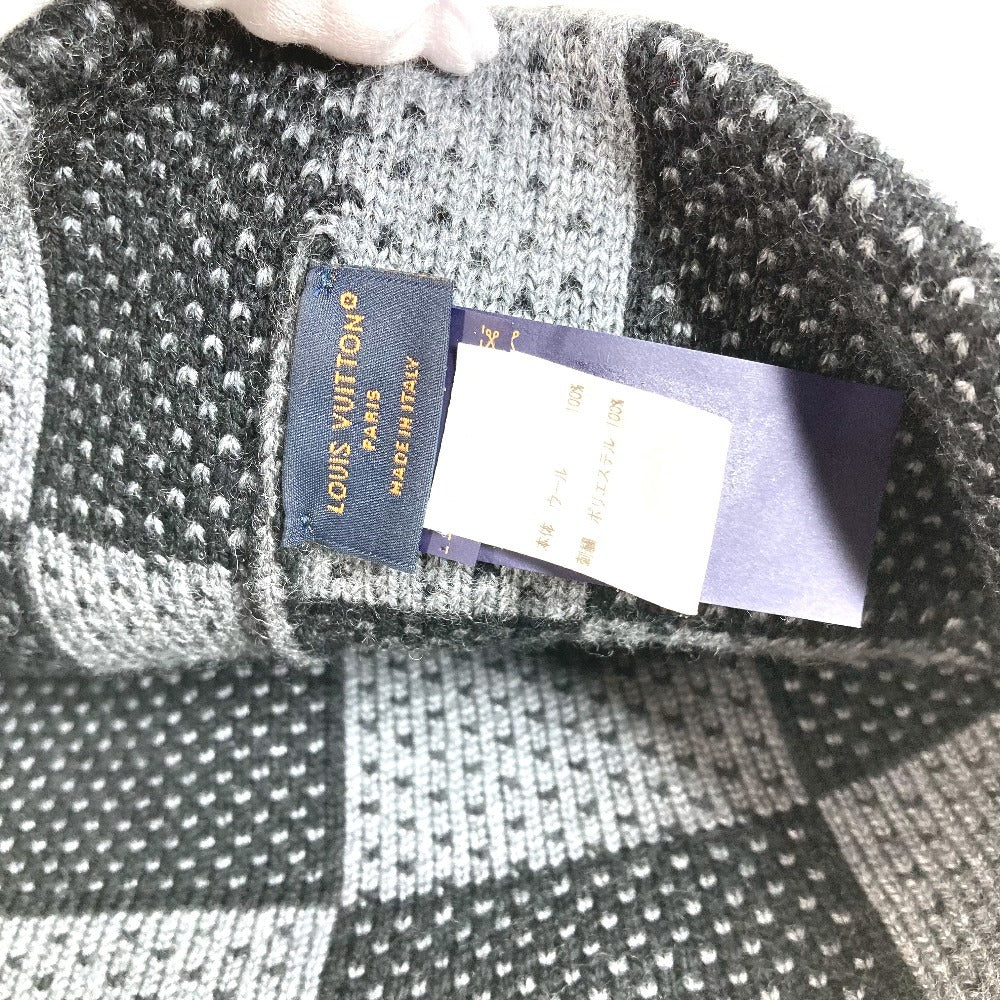 LOUIS VUITTON M92737 Beanie Damier Heritage Beanie Hat Knit Hat Knit Cap Knit Beanie Wool Unisex Black
