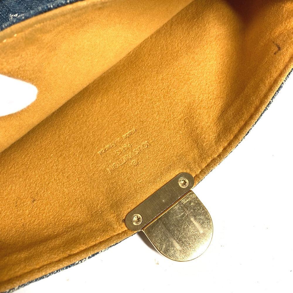 LOUIS VUITTON M95007 Monogram Denim Pochette Plat Pouch Clutch Bag Monogram Denim Unisex Blue