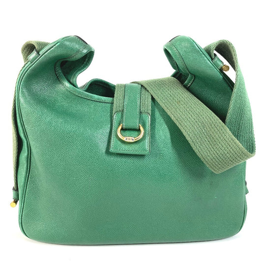 HERMES ヴィンテージ サコ カバン トートバッグ 肩掛け ショルダーバッグ クシュベル ユニセックス グリーン