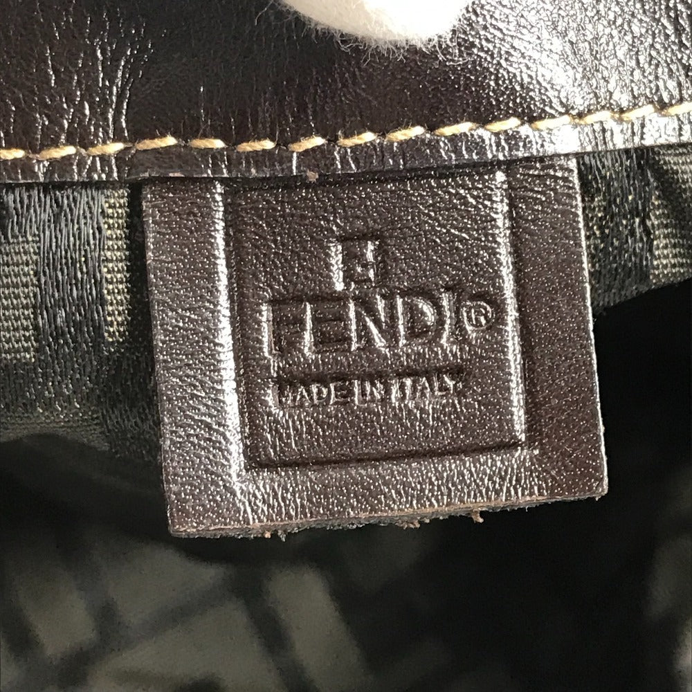FENDI ヴィンテージ ズッカ ロゴ 折り畳み エコバッグ カバン バッグ 肩掛け トートバッグ ハンドバッグ ショルダーバッグ キャンバス ユニセックス ブラウン