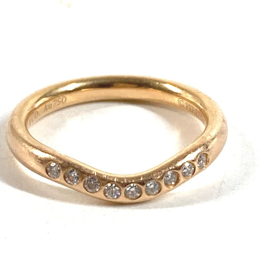 TIFFANY&Co. K18 18K WG Curved Band Ring 9P Accessories Jewelry Diamond Diamond Ring Au750 Ladies Pink Gold