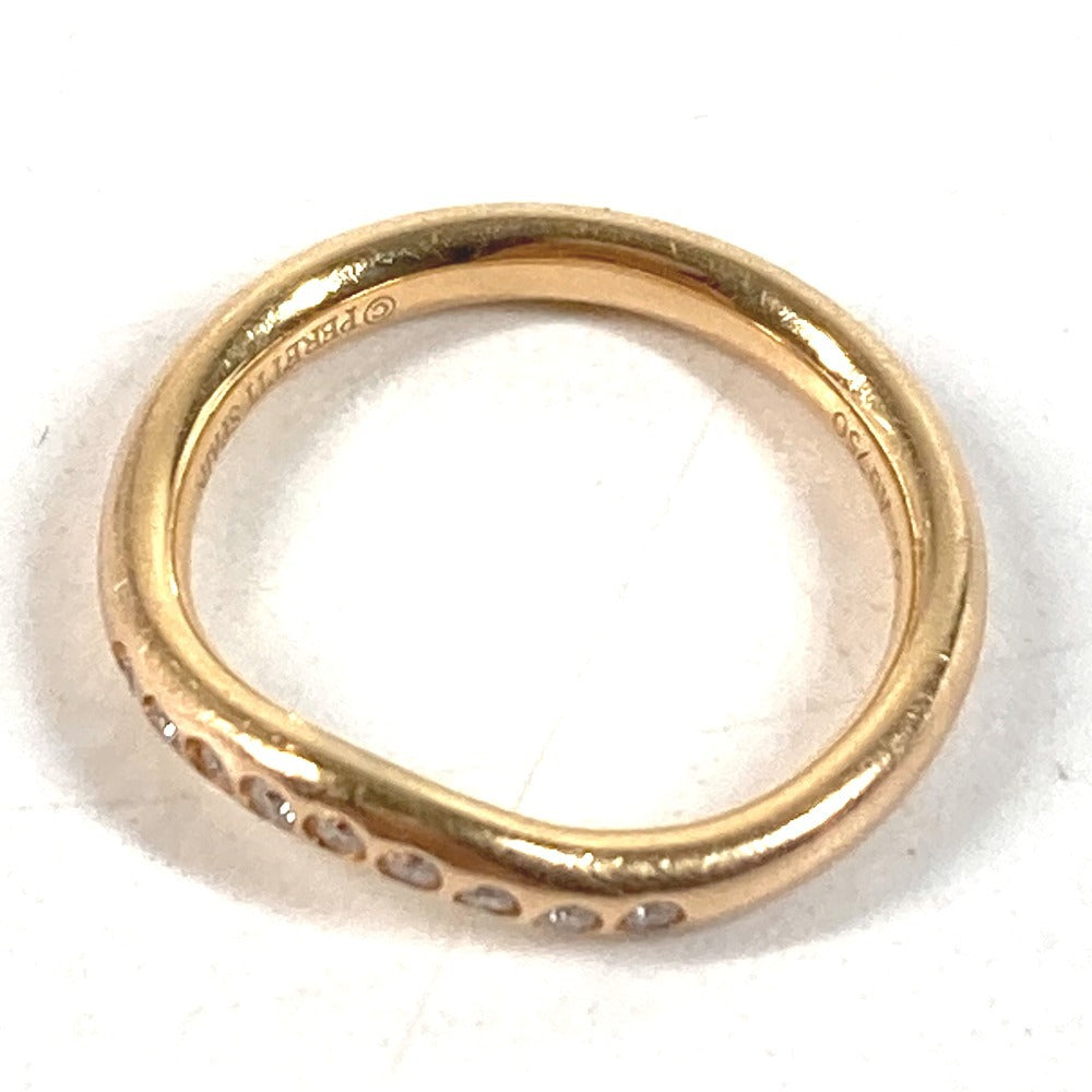 TIFFANY&Co. K18 18K WG Curved Band Ring 9P Accessories Jewelry Diamond Diamond Ring Au750 Ladies Pink Gold