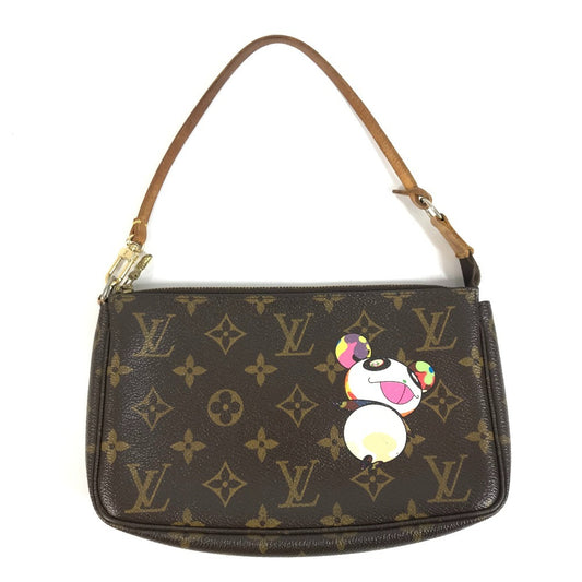 LOUIS VUITTON M51981 Monogram Panda Pochette Accessoires by Takashi Murakami. Accessory pouch, handbag, shoulder bag, Monogram canvas, women's, brown.