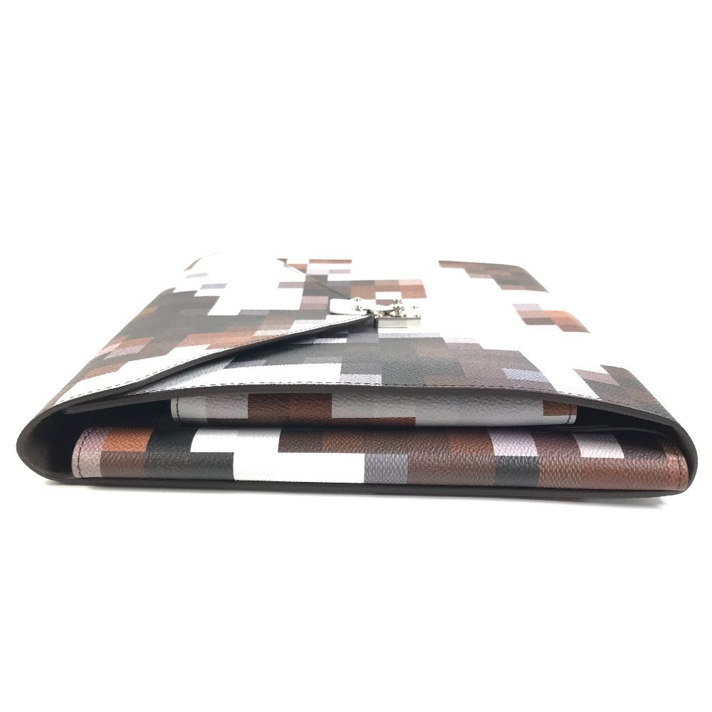 LOUIS VUITTON GI1137 Pixel Folder Mark Cow Camouflage Bag Clutch Bag Pouch Clutch Bag Leather Unisex Brown