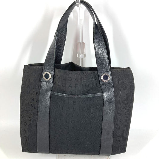 BVLGARI Bag with Pouch, Bulgari Bulgari Logo Handbag Tote Bag Shoulder Bag Leather/Canvas Unisex Black