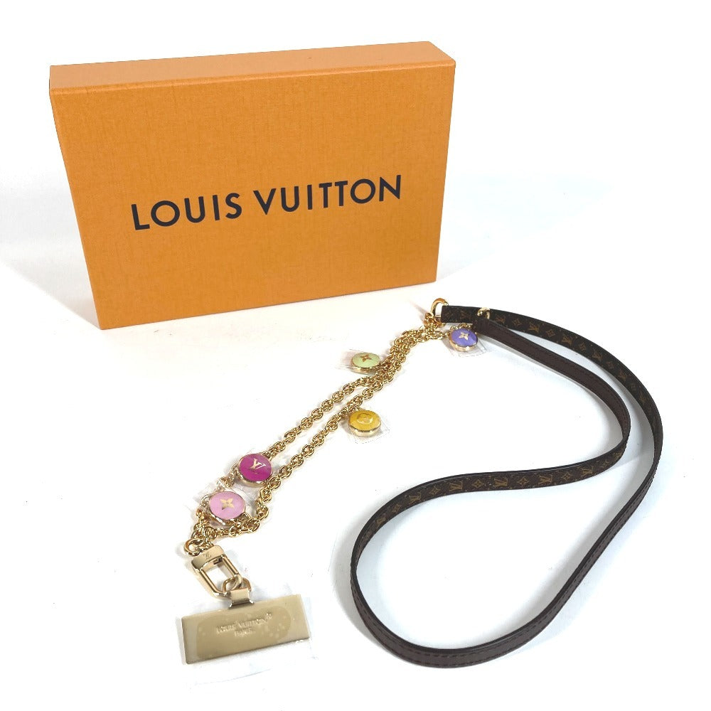 LOUIS VUITTON M03513 Monogram Phone Strap LV Confetti Phone Smartphone Neck Shoulder Strap Monogram Canvas Unisex Brown