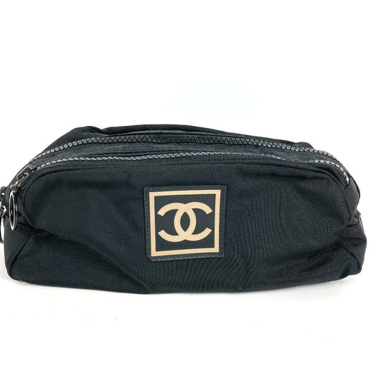 CHANEL カバン スポーツ sports CC ココマーク ポーチ クラッチバッグ セカンドバッグ ナイロンキャンバス ユニセックス ブラック