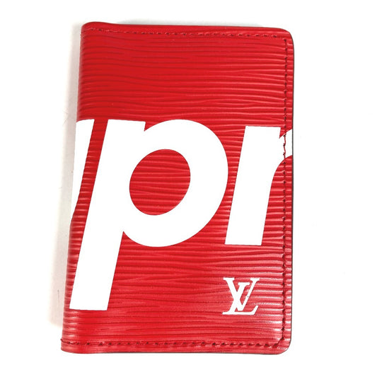 LOUIS VUITTON M67714 エピ シュプリームコラボ supreme オーガナイザードゥポッシュ 名刺入れ パスケース 2つ折り カードケース エピレザー メンズ レッド
