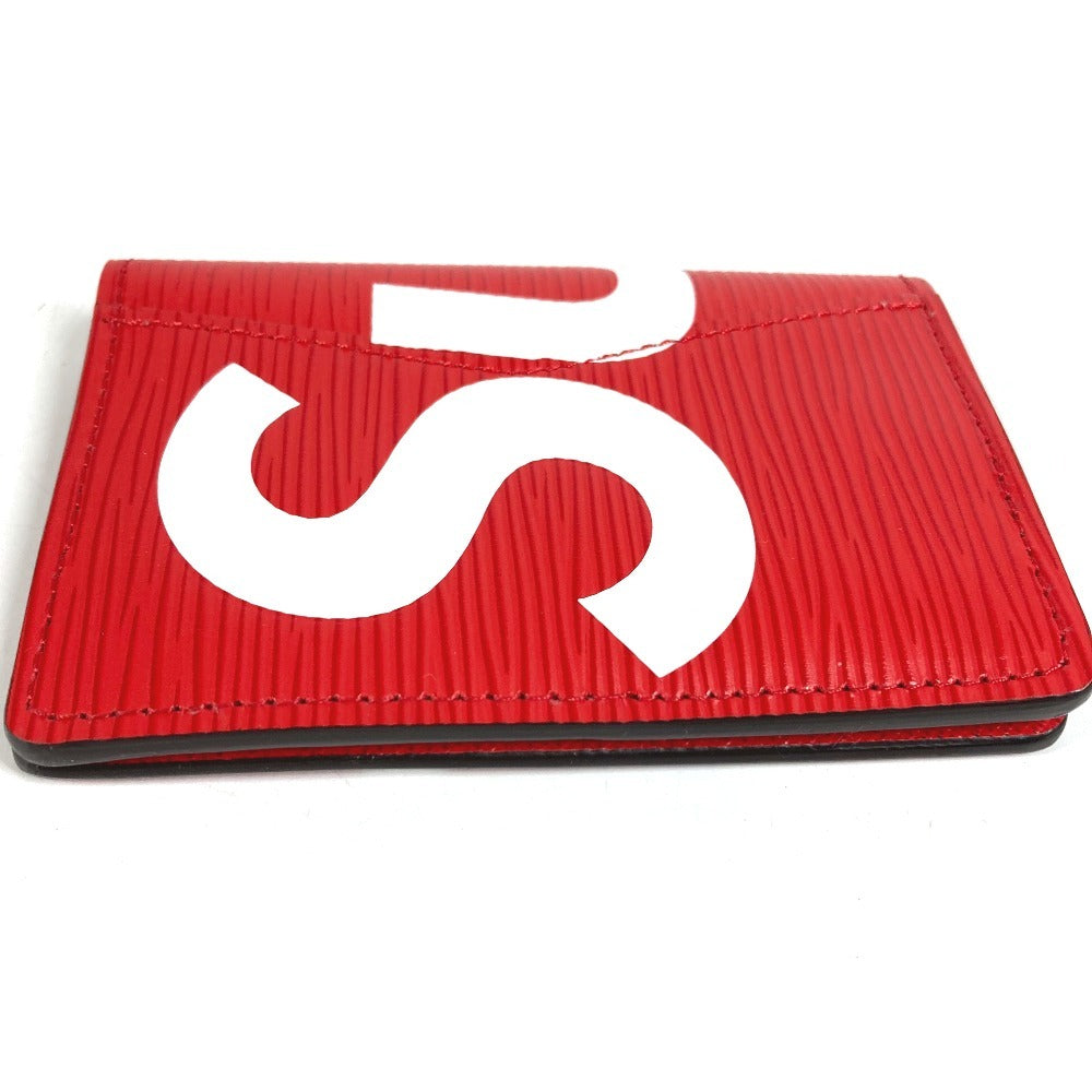 LOUIS VUITTON M67714 エピ シュプリームコラボ supreme オーガナイザードゥポッシュ 名刺入れ パスケース 2つ折り カードケース エピレザー メンズ レッド