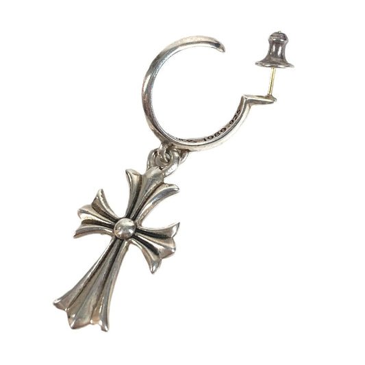 CHROME HEARTS Tiny CH Cross Hoop Earring Accessory Jewelry Single Earring SV925 Unisex Silver