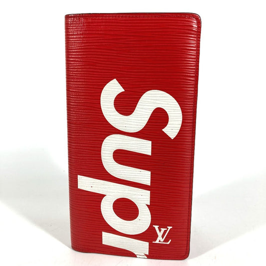 LOUIS VUITTON M67719 Epi Supreme collaboration Portefeuilles Brazza long wallet bifold Long Wallet Epi Leather Red Used
