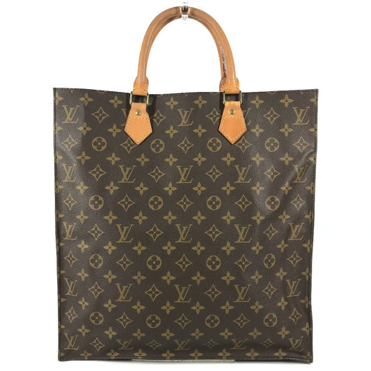 LOUIS VUITTON M51140 Monogram Sac Plat old model Tote Bag Vertical Tote Hand Bag MonogramCanvas Brown Used
